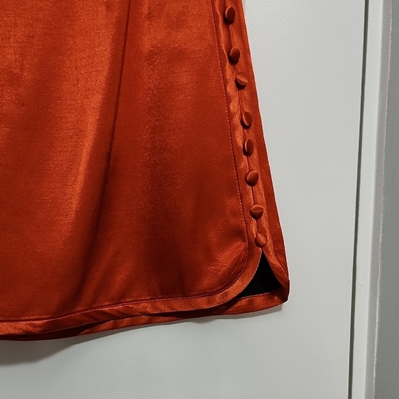 ZARA Orange satin high waist mini skirt - Picture 3 of 11
